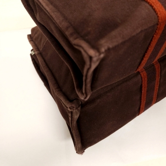 Hermes Canvas Fourre Tout Holdall Tote Bag Set in Burgundy and Red MM and PM - Picture 3 of 16